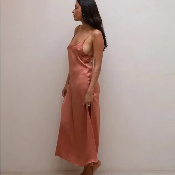 Bahhgoose Silk Slit Dress, S/M - Picture 3 of 13